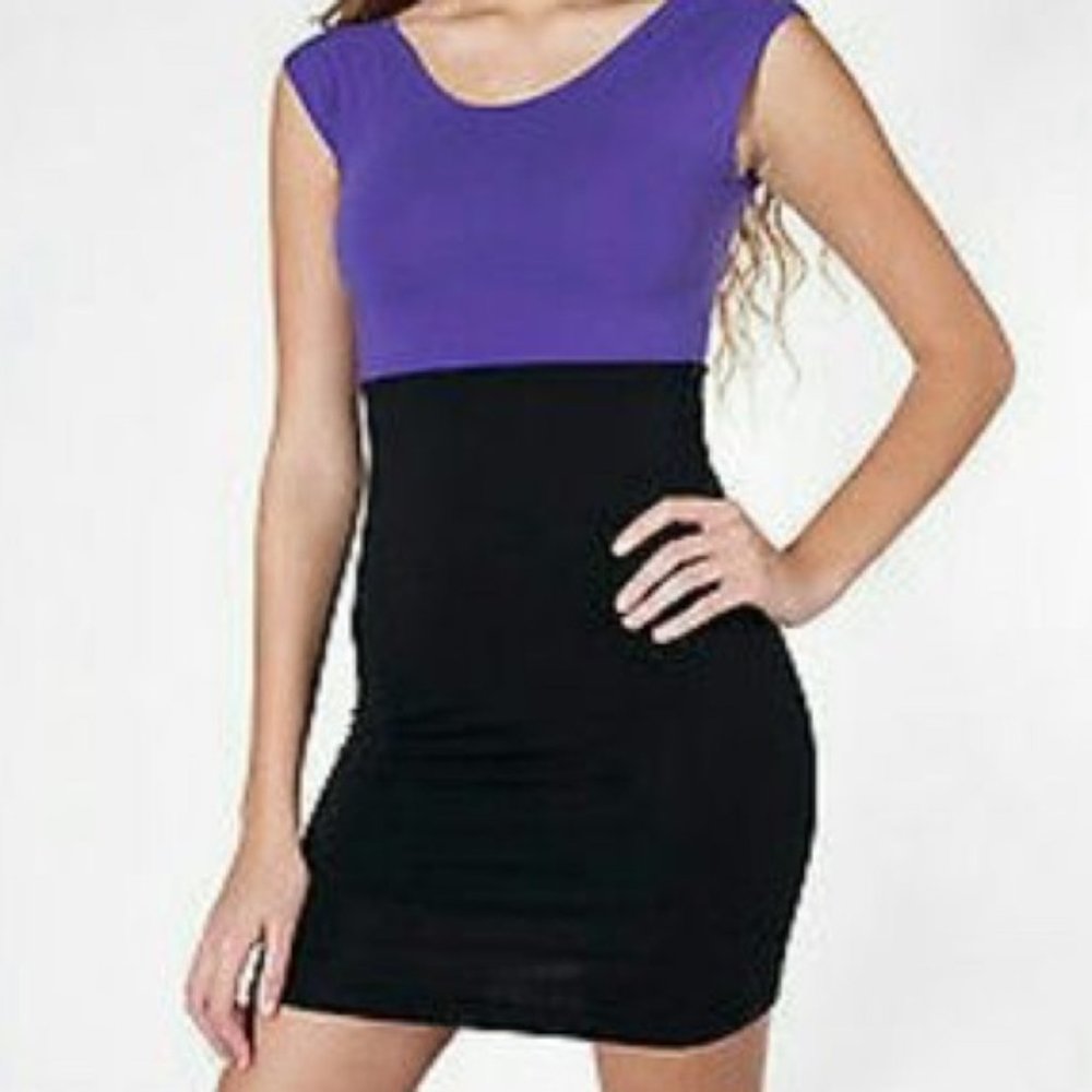 Purple Black Pencil Dress American Apparel (Sz S)